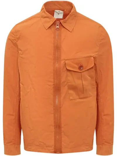 Ten C garment-dyed shirt jacket - Orange