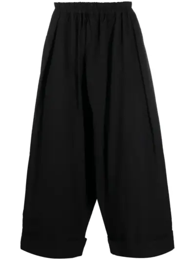 Toogood cropped wide-leg cotton trousers - Black