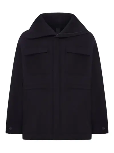 Transit flap-pocket hooded jacket - Black