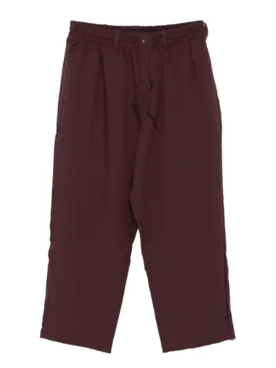 Y-3 drawstring-waist cotton trousers - Purple