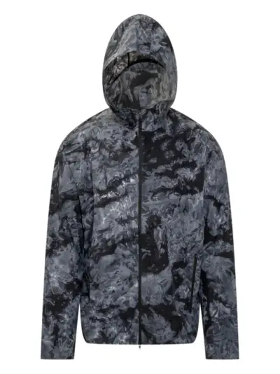 Y-3 tie-dye hooded jacket - Black