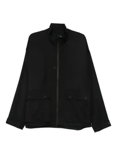 Y-3 zip-front flap-pocket coat - Black