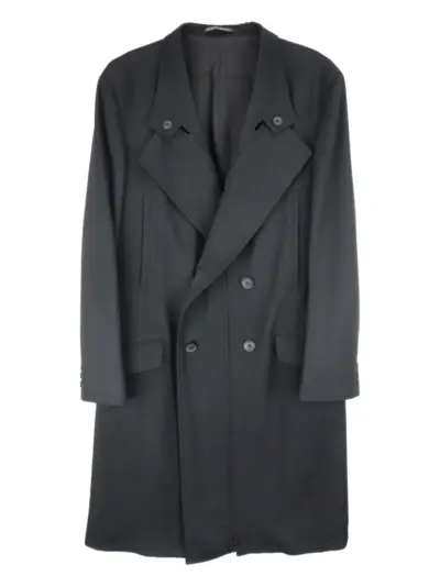 Yohji Yamamoto buttoned long coat - Black