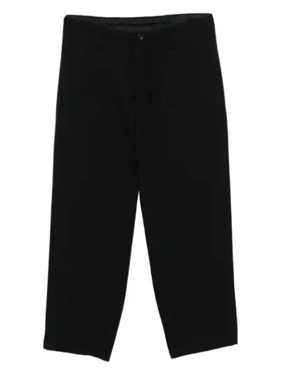 Yohji Yamamoto drawstring tapered trousers - Black