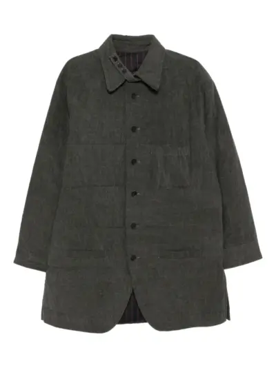 Yohji Yamamoto gusset-collar padded jacket - Grey