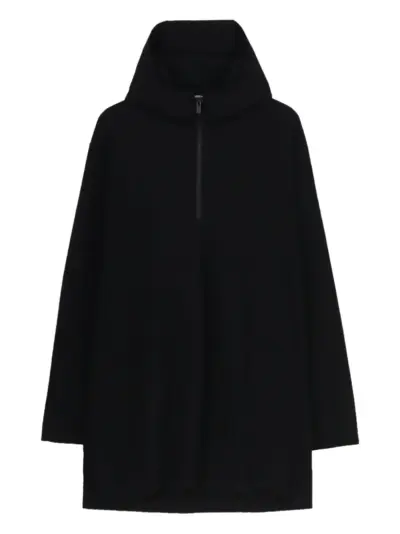 Yohji Yamamoto padded half-zip hoodie - Black