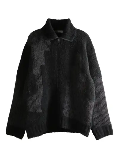 Yohji Yamamoto panelled zip-up coat - Grey