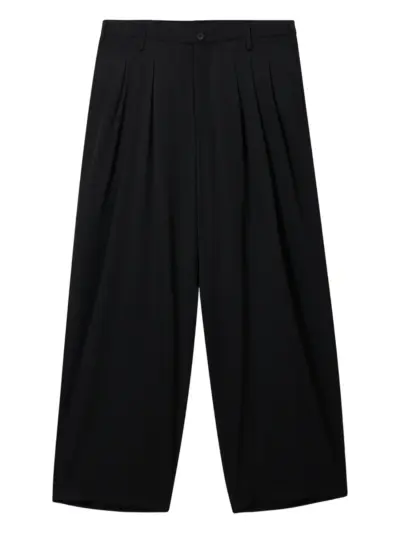 Yohji Yamamoto pleated wool trousers - Black
