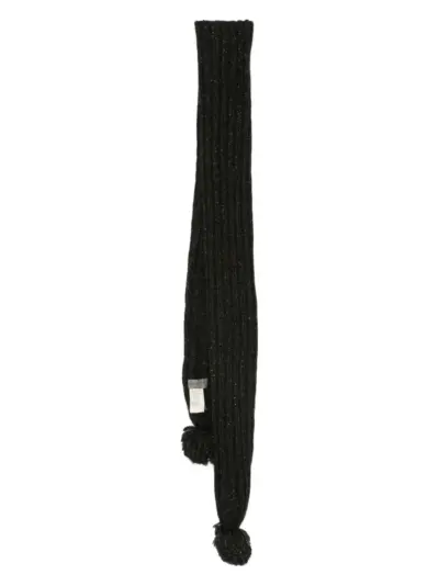 Yohji Yamamoto pompom-detail scarf - Black