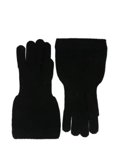 Yohji Yamamoto ribbed-knit gloves - Black
