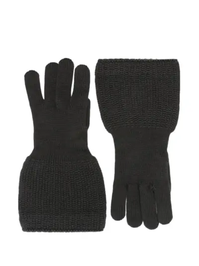 Yohji Yamamoto ribbed knit gloves - Grey