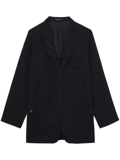 Yohji Yamamoto single-breasted wool coat - Black