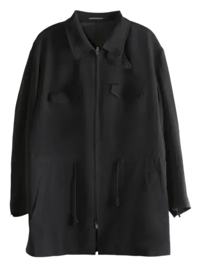 Yohji Yamamoto zip-fastening coat - Black