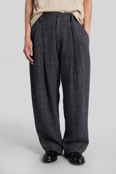 Ziggy Chen Pants In Blue Linen