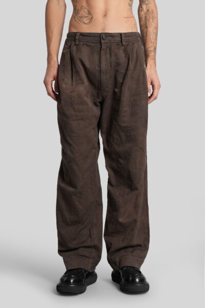 Ziggy Chen Pants In Brown Cotton