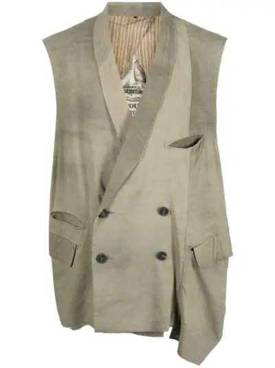 Ziggy Chen asymmetric double-breasted jacket - Green