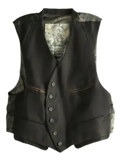 Ziggy Chen button wool gilet - Green