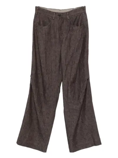 Ziggy Chen darted-detail trousers - Brown