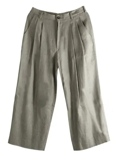Ziggy Chen linen wide-leg trousers - Grey