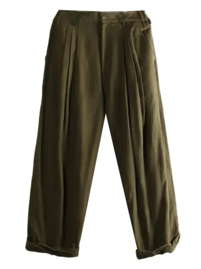 Ziggy Chen linen/flax wide-leg trousers - Green