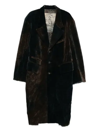 Ziggy Chen notch-lapels panelled coat - Brown