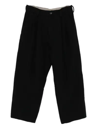 Ziggy Chen pleated drop-crotch trousers - Black