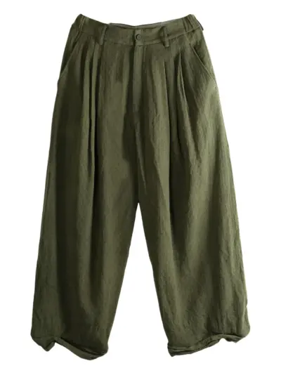 Ziggy Chen pleated wide-leg trousers - Green