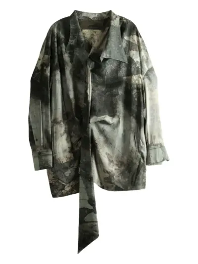 Ziggy Chen tie-detail shirt - Green