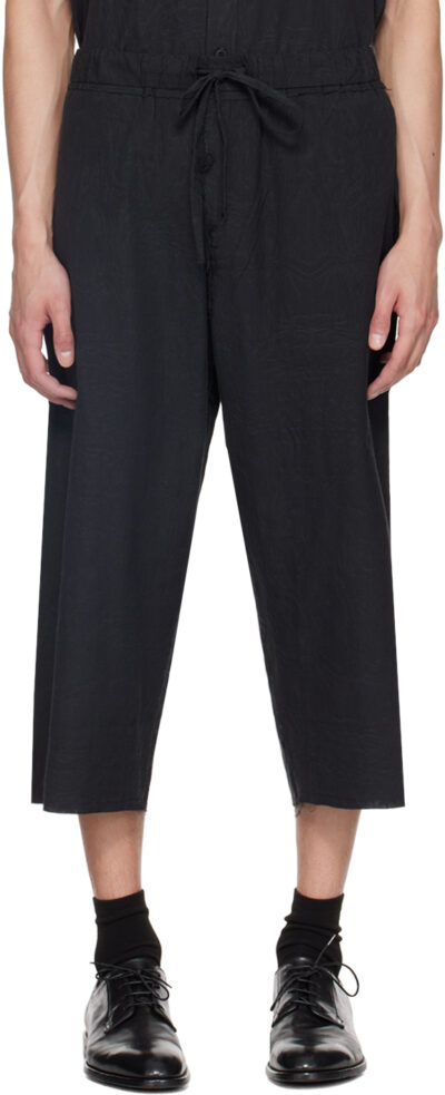 AIREI Black Drawstring Trousers