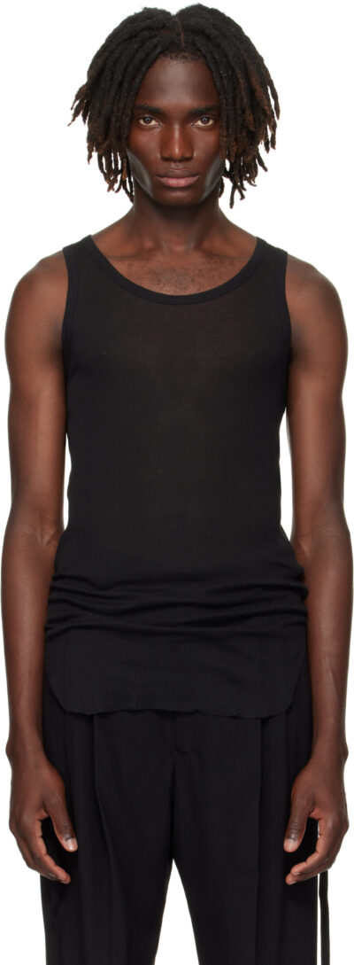 Ann Demeulemeester Black Boris Ruched Tank Top