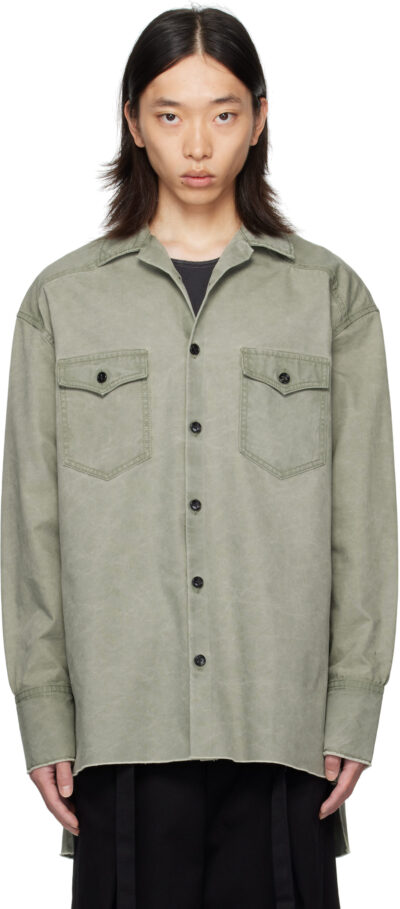 Ann Demeulemeester Green Antoine High Comfort Long Shirt