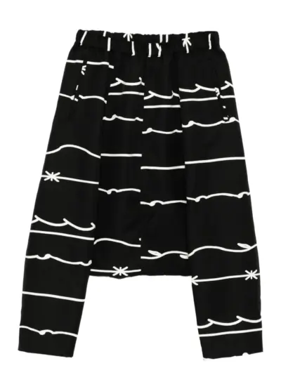 Black Comme Des Garçons print trousers