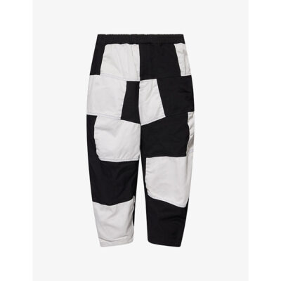 Comme des Garçons Mens Black Comme Des Garcon Patchwork Relaxed Twill Woven Trousers