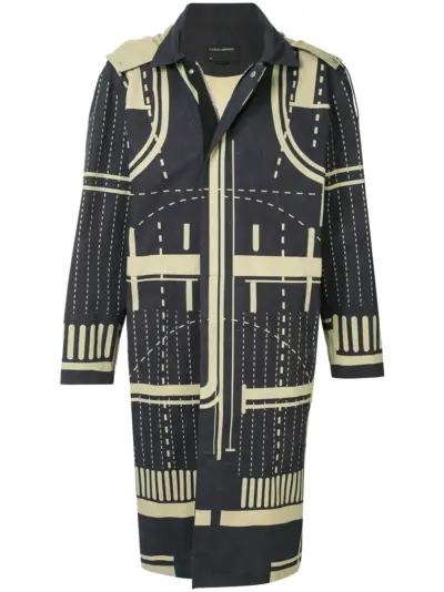 Craig Green graphic pattern coat - Black