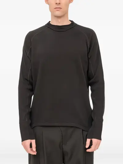 Devoa cotton long-sleeve T-shirt - Black