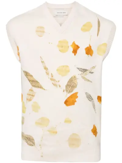 Feng Chen Wang graphic-print knitted vest - Neutrals