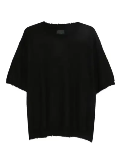Frei-Mut Keith frayed-edge T-shirt - Black