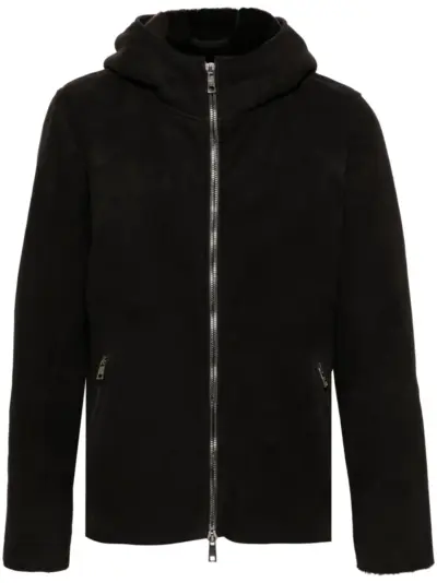 Giorgio Brato hooded leather jacket - Black