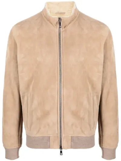 Giorgio Brato suede zip-up jacket - Neutrals