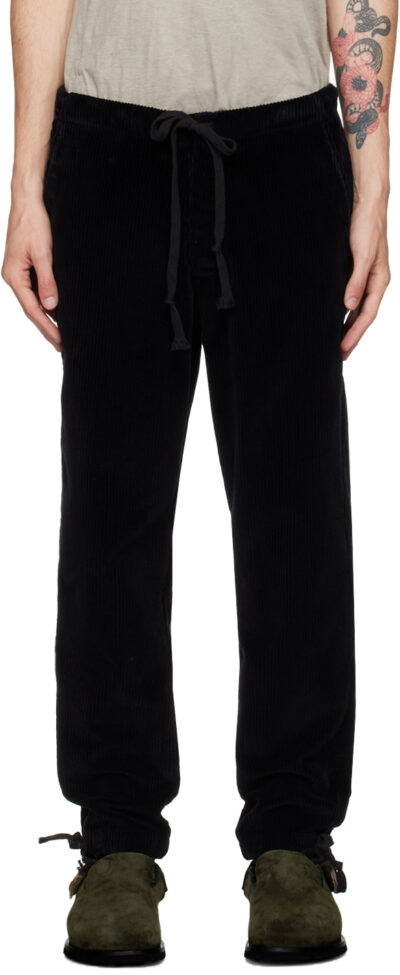 Greg Lauren Black Cord Lounge Pants