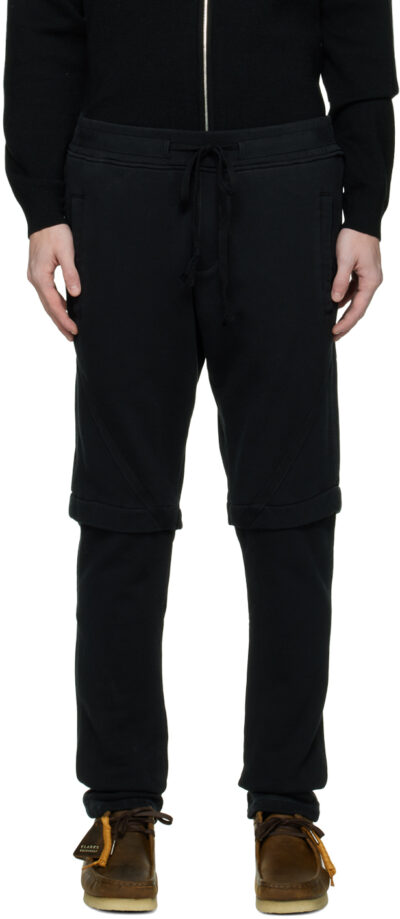 Greg Lauren Black Drawstring Lounge Pants