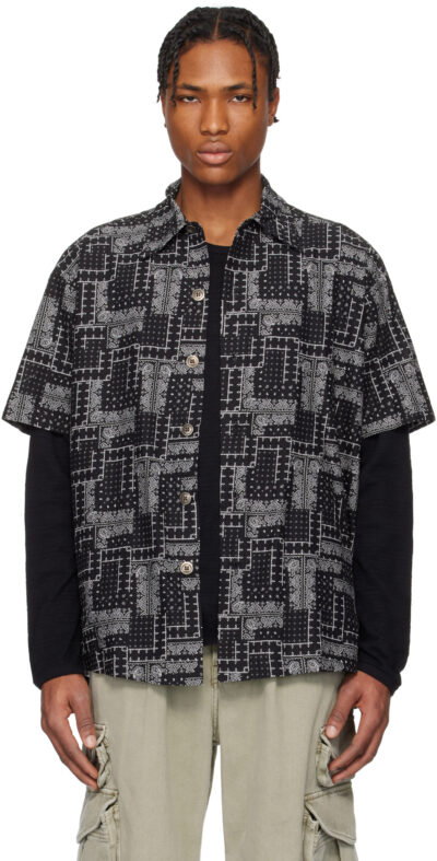 Greg Lauren Black Short Sleeve Shirt