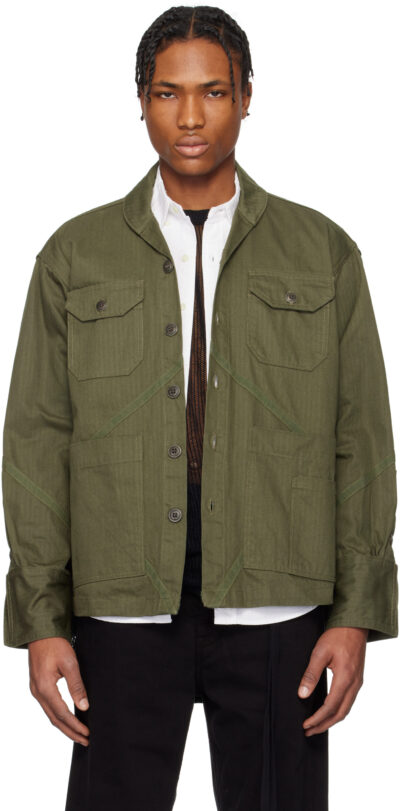 Greg Lauren Khaki Army Boxy Jacket
