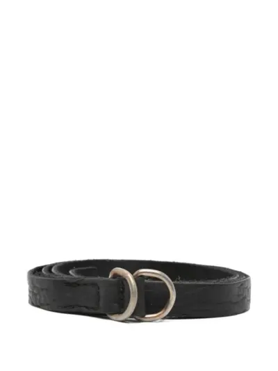 Guidi double D-ring buckle leather belt - Black