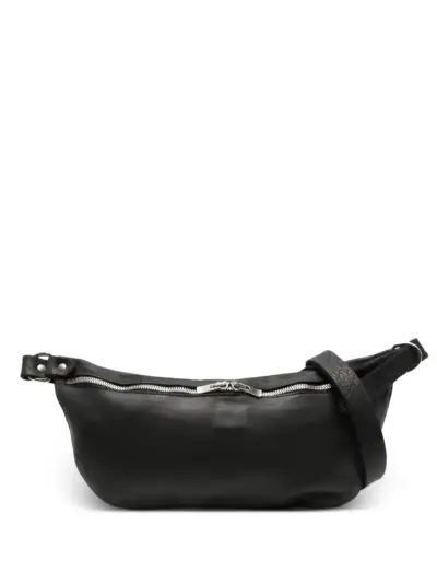 Guidi zip-up shoulder bag - Black