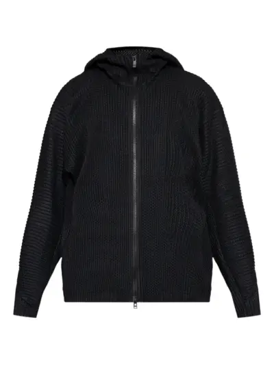 Homme Plissé Issey Miyake Wickerwork hooded jacket - Black