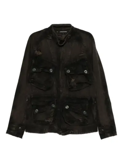 Julius distressed-effect denim jacket - Brown