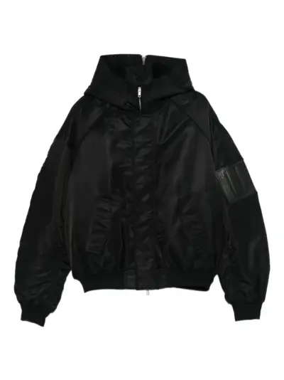 Juun.J hooded panelled jacket - Black