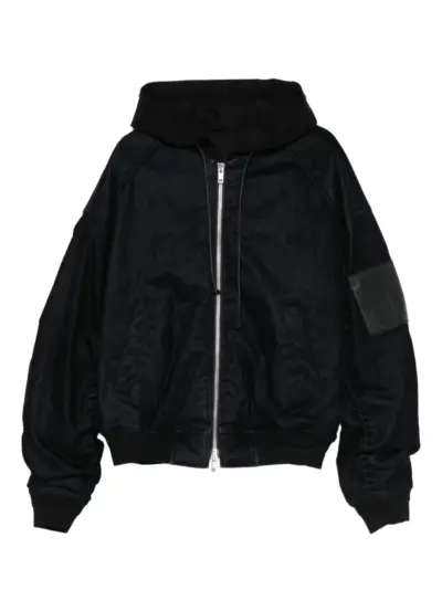 Juun.J patch-pocket hoode jacket - Black