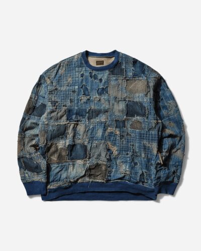 KAPITAL Men s Boro x IDG 2Tones Big Sweatshirt Indigo